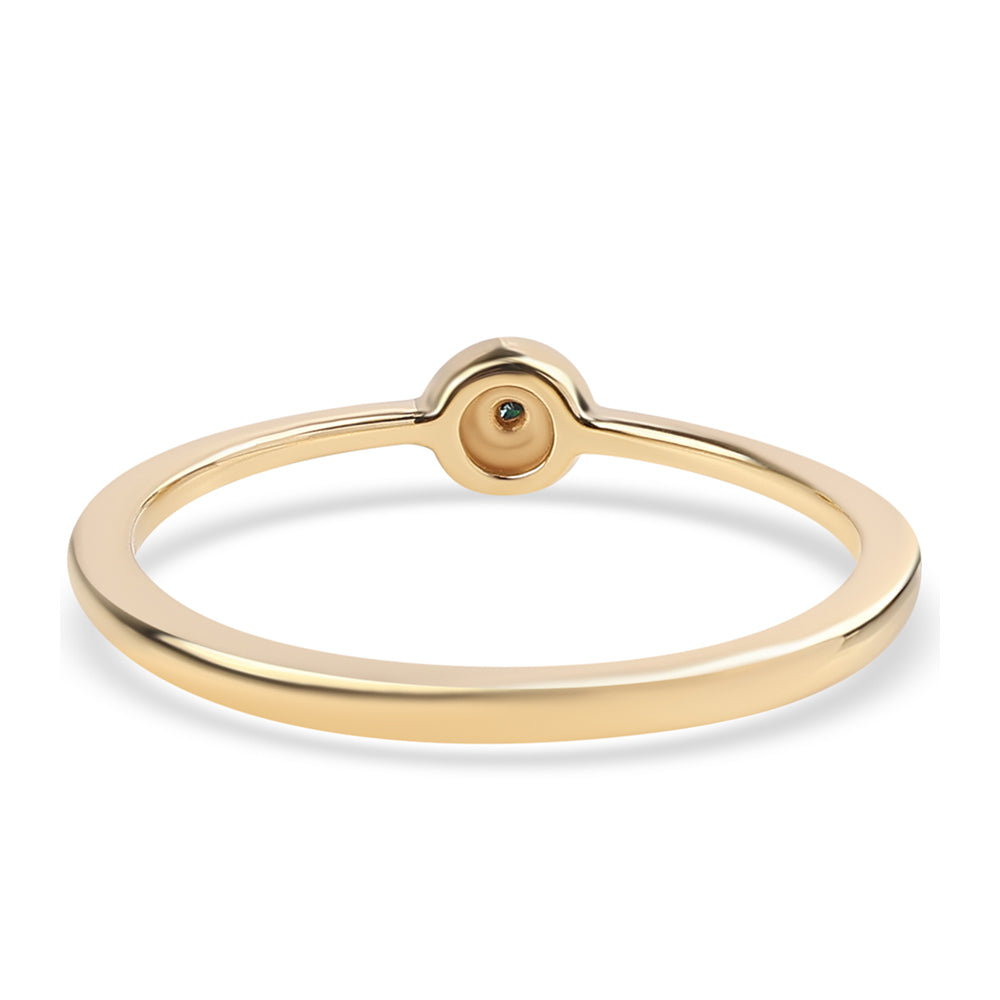 Inel din Argint 925 Placat cu Aur ( 1.25 grame ) cu Diamant Albastru 0.01 Carate 2 