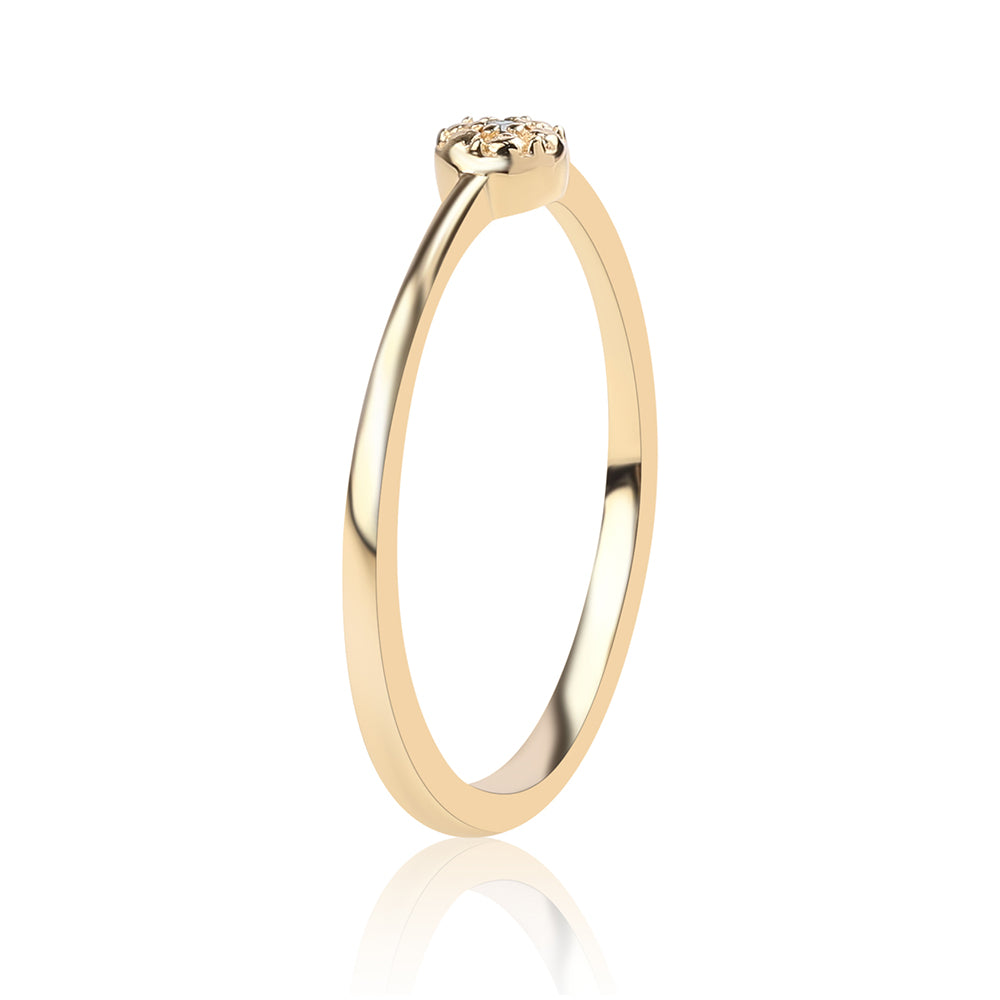 Inel din Argint 925 Placat cu Aur ( 1.25 grame ) cu Diamant Albastru 0.01 Carate 3 