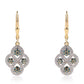 Cercei din Argint 925 Placat cu Aur ( 2.24 grame ) cu Diamant Albastru și Diamant Alb 0.48 Carate