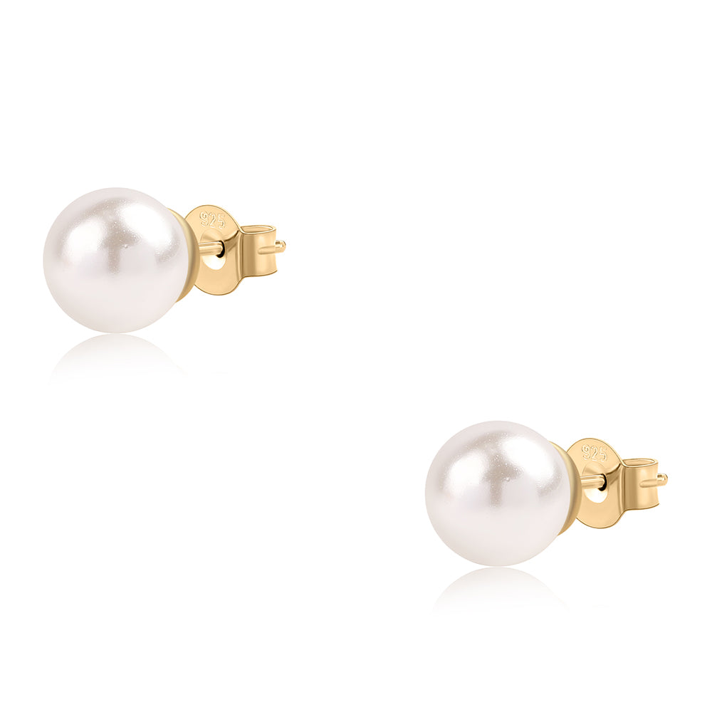 Set din Argint 925 Placat cu Aur ( 1.81 grame ) cu Perlă de Apă Dulce Albă 314.2 Carate ( Colier+Cercei+Brățară ) 4 