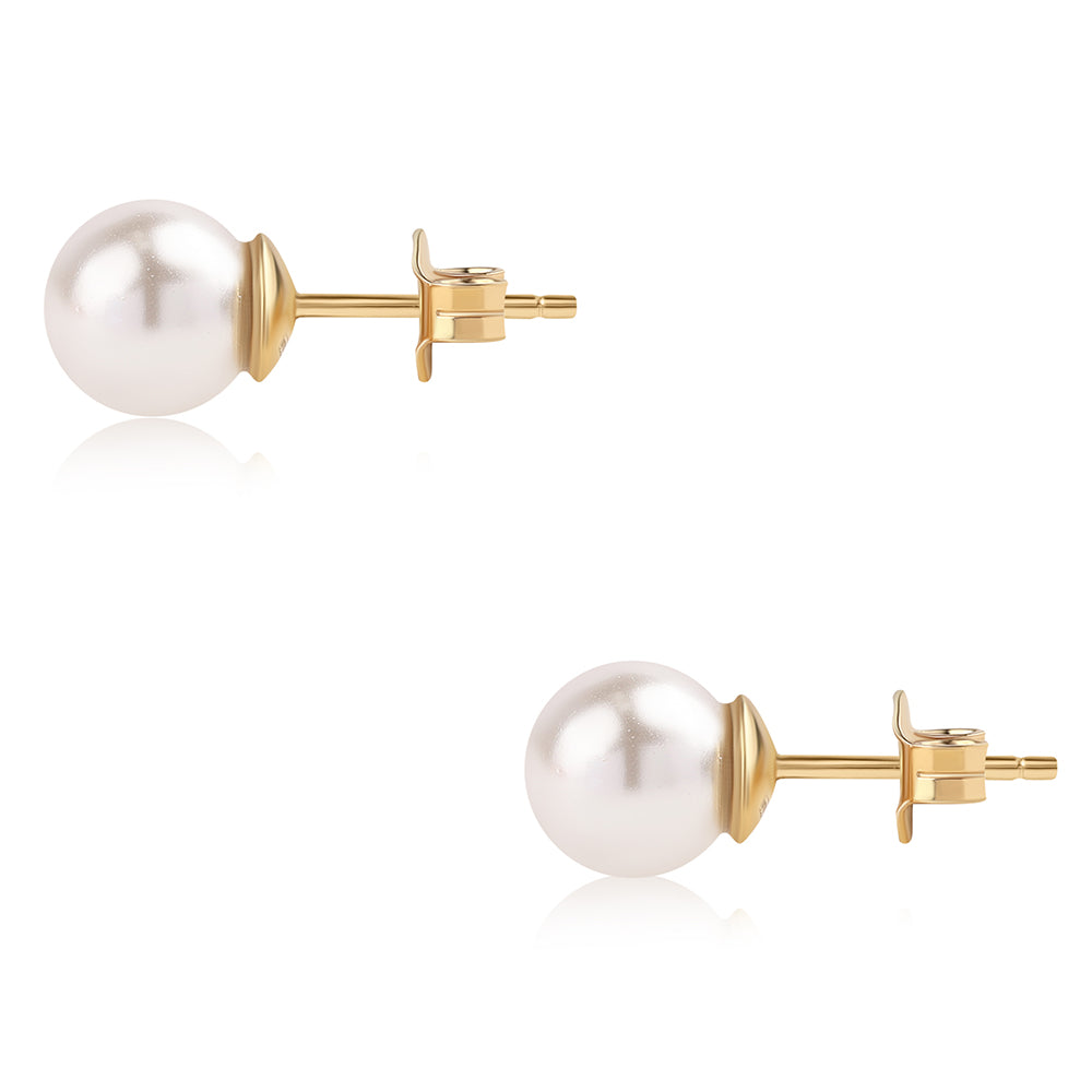 Set din Argint 925 Placat cu Aur ( 1.81 grame ) cu Perlă de Apă Dulce Albă 314.2 Carate ( Colier+Cercei+Brățară ) 6 