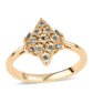 Inel din Argint 925 Placat cu Aur ( 2.49 grame ) cu Diamant Albastru 0.09 Carate