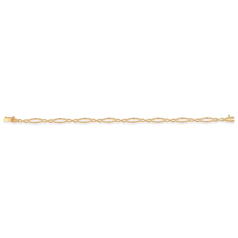 Brățară din Argint 925 Placat cu Aur ( 8.57 grame ) cu Diamant Albastru 0.09 Carate