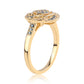 Inel din Argint 925 Placat cu Aur ( 3.86 grame ) cu Diamant Albastru 0.27 Carate