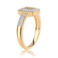 Inel din Argint 925 Placat cu Aur ( 3.73 grame ) cu Diamant Albastru și Topaz Alb 0.09 Carate