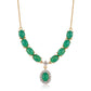 Colier din Argint 925 Placat cu Aur ( 5.26 grame ) cu Opal Verde Etiopian Lega Dembi și Topaz Alb 8.16 Carate