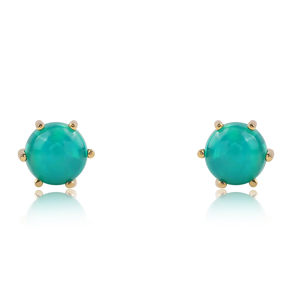 Cercei din Argint 925 Placat cu Aur ( 1.04 grame ) cu Opal Verde Etiopian Lega Dembi 1.1 Carate