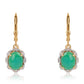Cercei din Argint 925 Placat cu Aur ( 3 grame ) cu Opal Verde Etiopian Lega Dembi și Topaz Alb 2.47 Carate