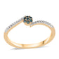 Inel din Argint 925 Placat cu Aur ( 1.77 grame ) cu Diamant Albastru și Diamant Alb 0.04 Carate