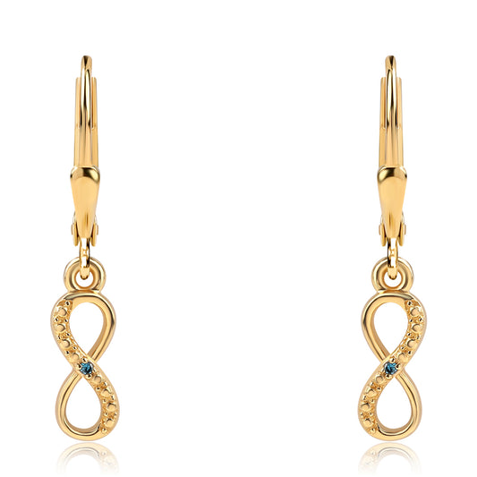 Cercei din Argint 925 Placat cu Aur ( 2.03 grame ) cu Diamant Albastru 0.01 Carate