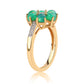 Inel din Argint 925 Placat cu Aur ( 3.12 grame ) cu Opal Verde Etiopian Lega Dembi și Topaz Alb 1.1 Carate