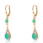 Cercei din Argint 925 Placat cu Aur ( 2.98 grame ) cu Opal Verde Etiopian Lega Dembi și Topaz Alb 1.36 Carate