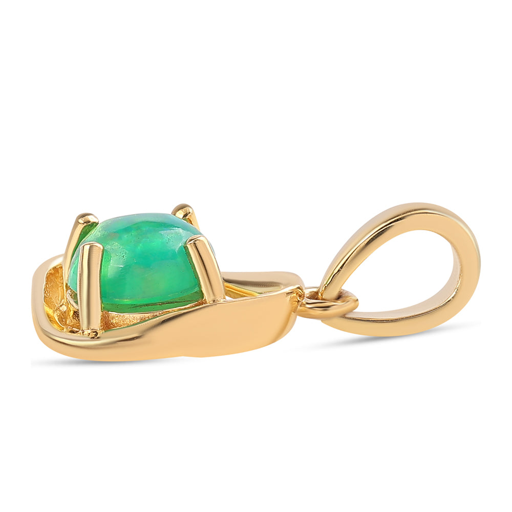 Pandantiv din Argint 925 Placat cu Aur ( 0.97 grame ) cu Opal Verde Etiopian Lega Dembi 0.55 Carate 2 
