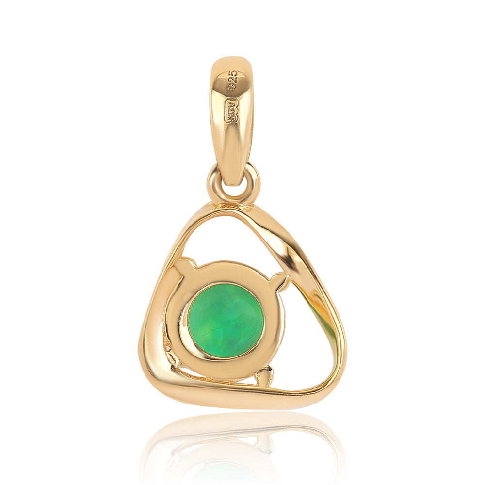 Pandantiv din Argint 925 Placat cu Aur ( 0.97 grame ) cu Opal Verde Etiopian Lega Dembi 0.55 Carate 3 
