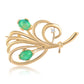 Broşă din Argint 925 Placat cu Aur ( 4.33 grame ) cu Opal Verde Etiopian Lega Dembi și Topaz Alb 1.14 Carate