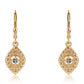 Cercei din Argint 925 Placat cu Aur ( 2.96 grame ) cu Diamant Albastru 0.04 Carate