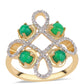 Inel din Argint 925 Placat cu Aur ( 4.22 grame ) cu Opal Verde Etiopian Lega Dembi și Topaz Alb 0.92 Carate