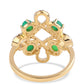 Inel din Argint 925 Placat cu Aur ( 4.22 grame ) cu Opal Verde Etiopian Lega Dembi și Topaz Alb 0.92 Carate
