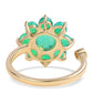 Inel din Argint 925 Placat cu Aur ( 3.09 grame ) cu Opal Verde Etiopian Lega Dembi și Topaz Alb 2.41 Carate