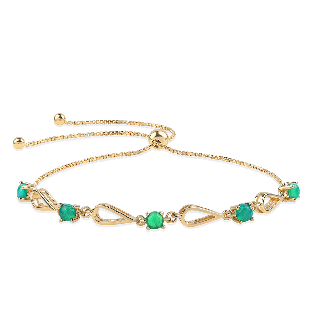 Brățară din Argint 925 Placat cu Aur ( 3.98 grame ) cu Opal Verde Etiopian Lega Dembi 0.85 Carate 1 