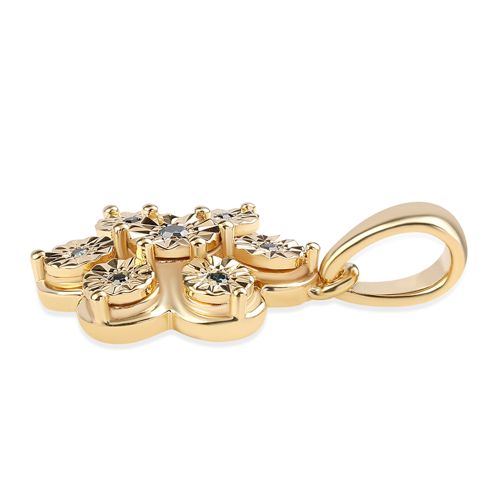 Pandantiv din Argint 925 Placat cu Aur ( 2.16 grame ) cu Diamant Albastru 0.05 Carate