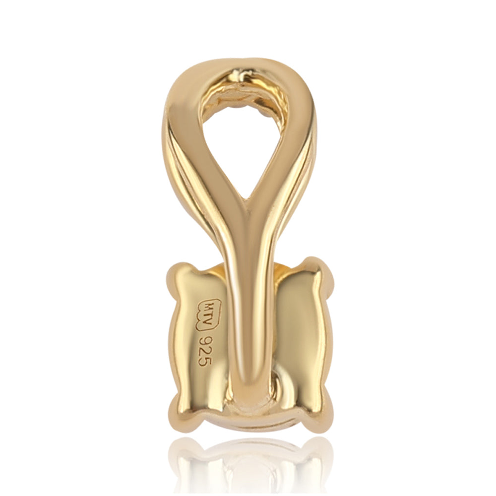 Set din Argint 925 Placat cu Aur ( 2.94 grame ) cu Diamant Albastru 0.02 Carate ( Cercei+Inel+Pandantiv ) 4 