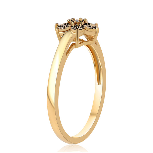 Inel din Argint 925 Placat cu Aur ( 2.54 grame ) cu Diamant Albastru