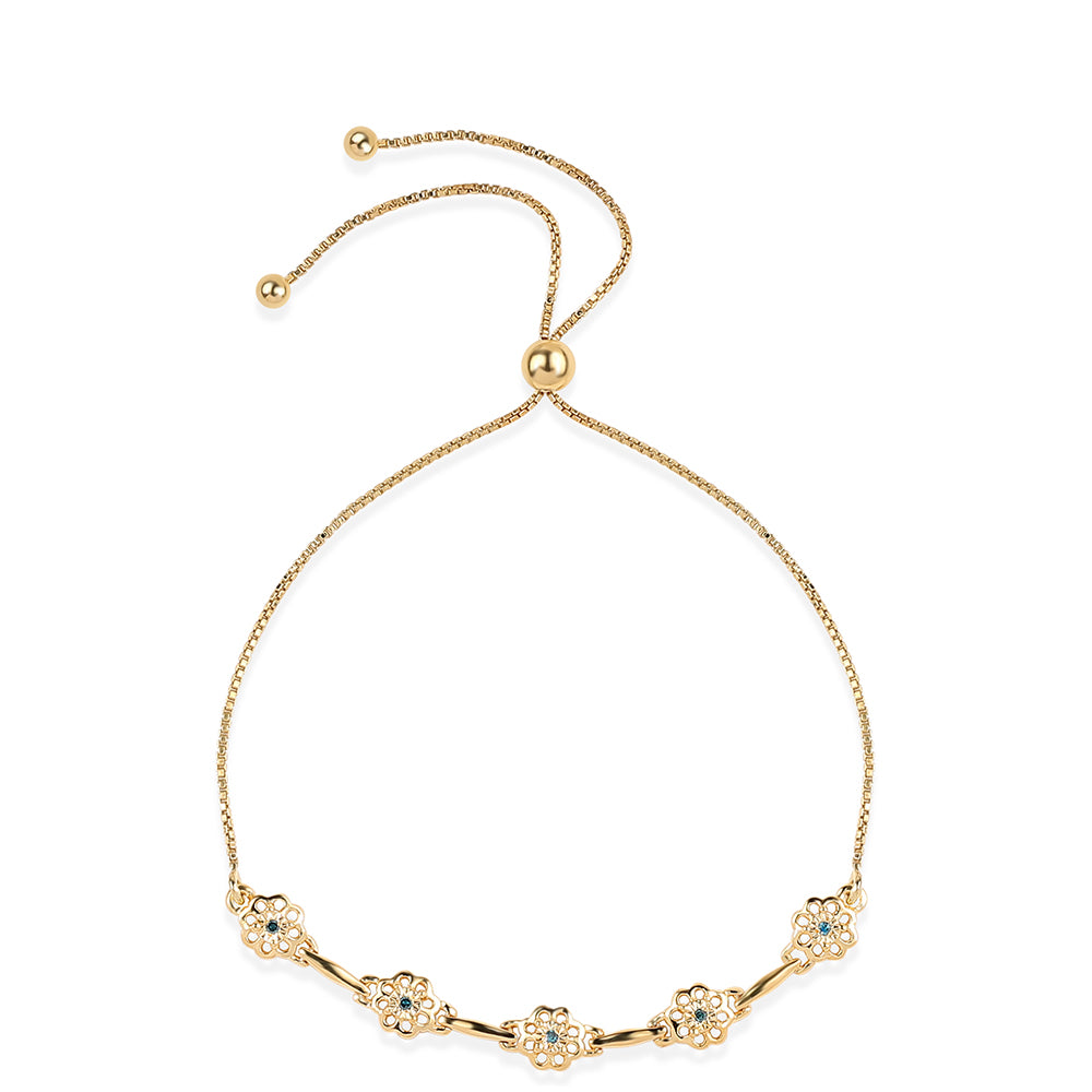 Brățară din Argint 925 Placat cu Aur ( 3.95 grame ) cu Diamant Albastru 0.04 Carate 1 