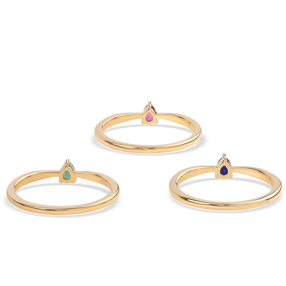 Set din Argint 925 Placat cu Aur ( 4.8 grame ) cu Rubin Thailandez și Smarald Brazilian 0.52 Carate ( Inel ) 3 