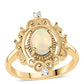 Inel din Argint 925 Placat cu Aur ( 3.73 grame ) cu Opal Etiopian Lega Dembi și Topaz Alb 0.9 Carate