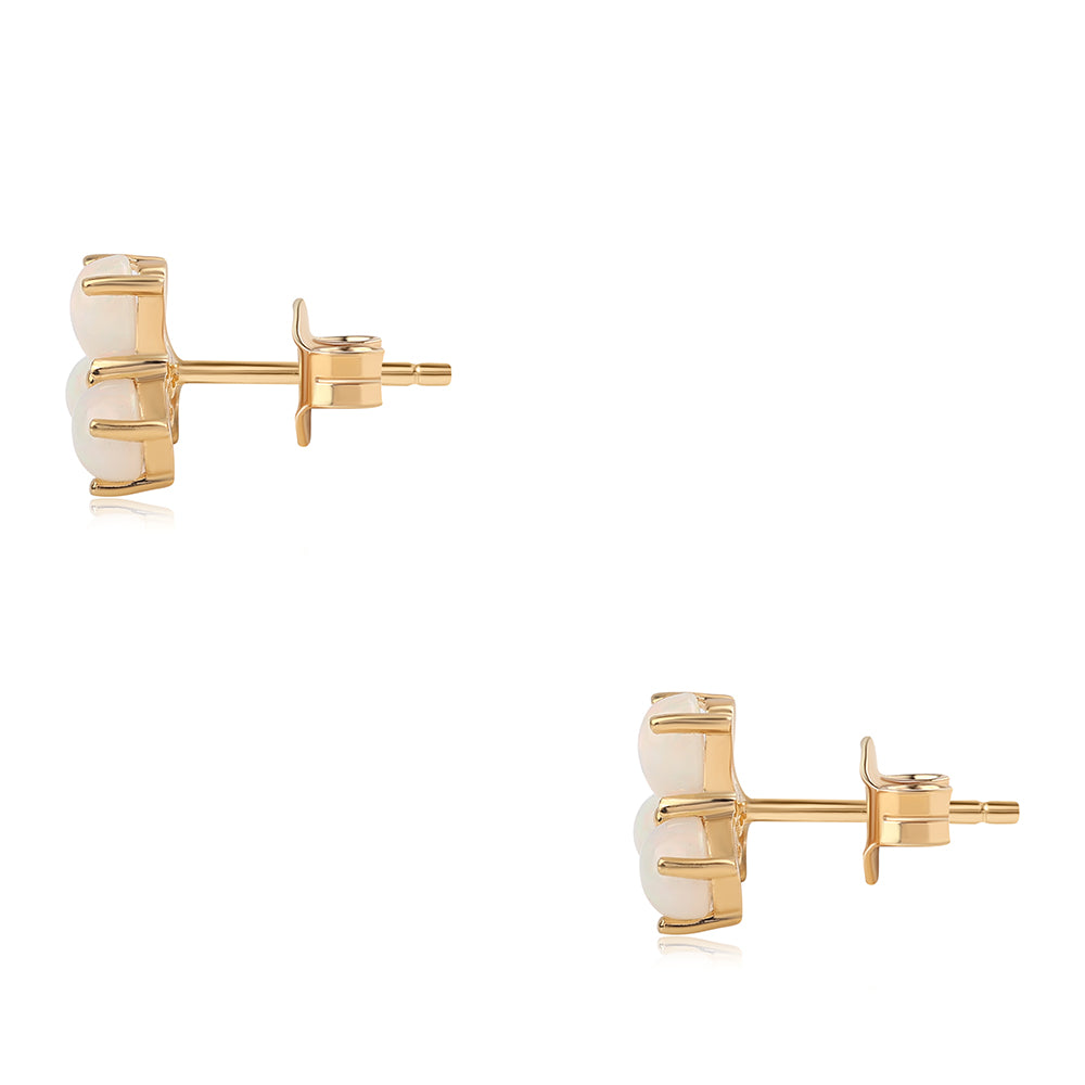 Cercei din Argint 925 Placat cu Aur ( 1.02 grame ) cu Opal Etiopian Lega Dembi 0.72 Carate 2 