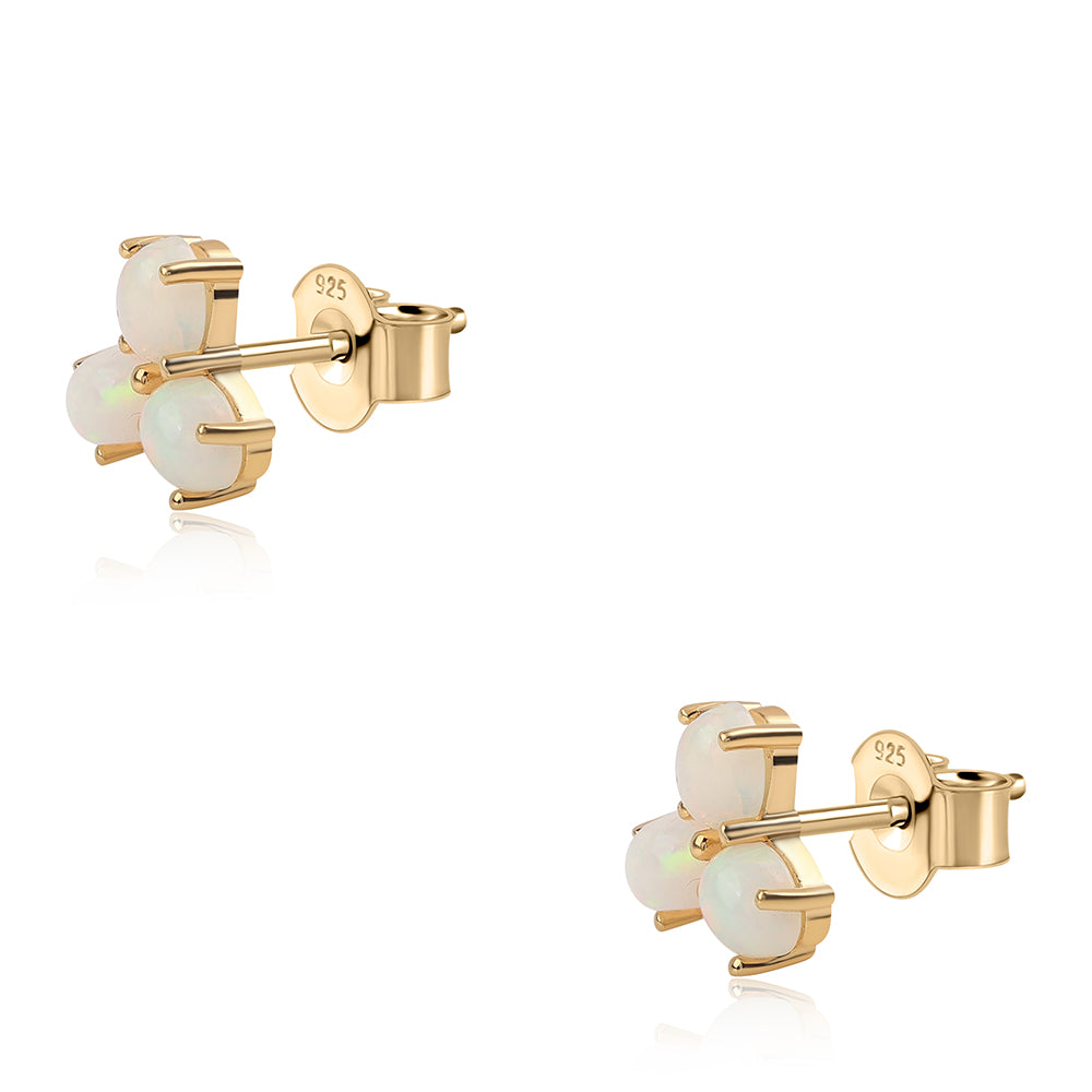 Cercei din Argint 925 Placat cu Aur ( 1.02 grame ) cu Opal Etiopian Lega Dembi 0.72 Carate