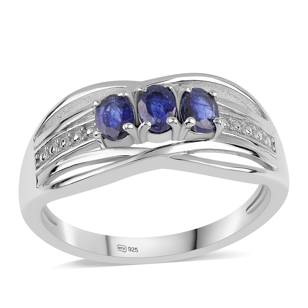 Inel din Argint 925 ( 3.03 grame ) cu Safir Albastru Australian 0.87 Carate