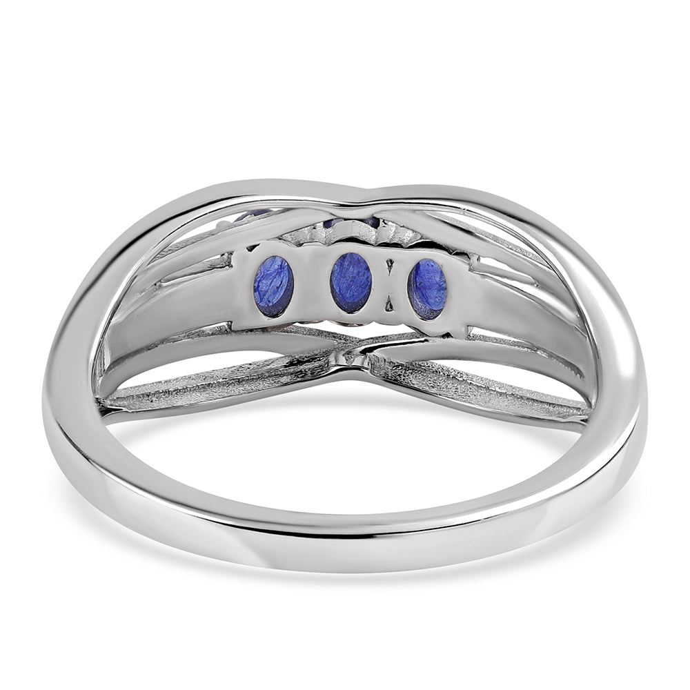 Inel din Argint 925 ( 3.03 grame ) cu Safir Albastru Australian 0.87 Carate
