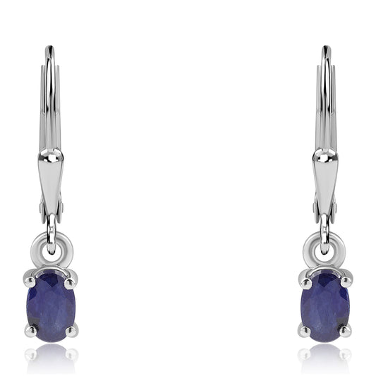 Cercei din Argint 925 ( 1.22 grame ) cu Safir Albastru Australian 1.36 Carate