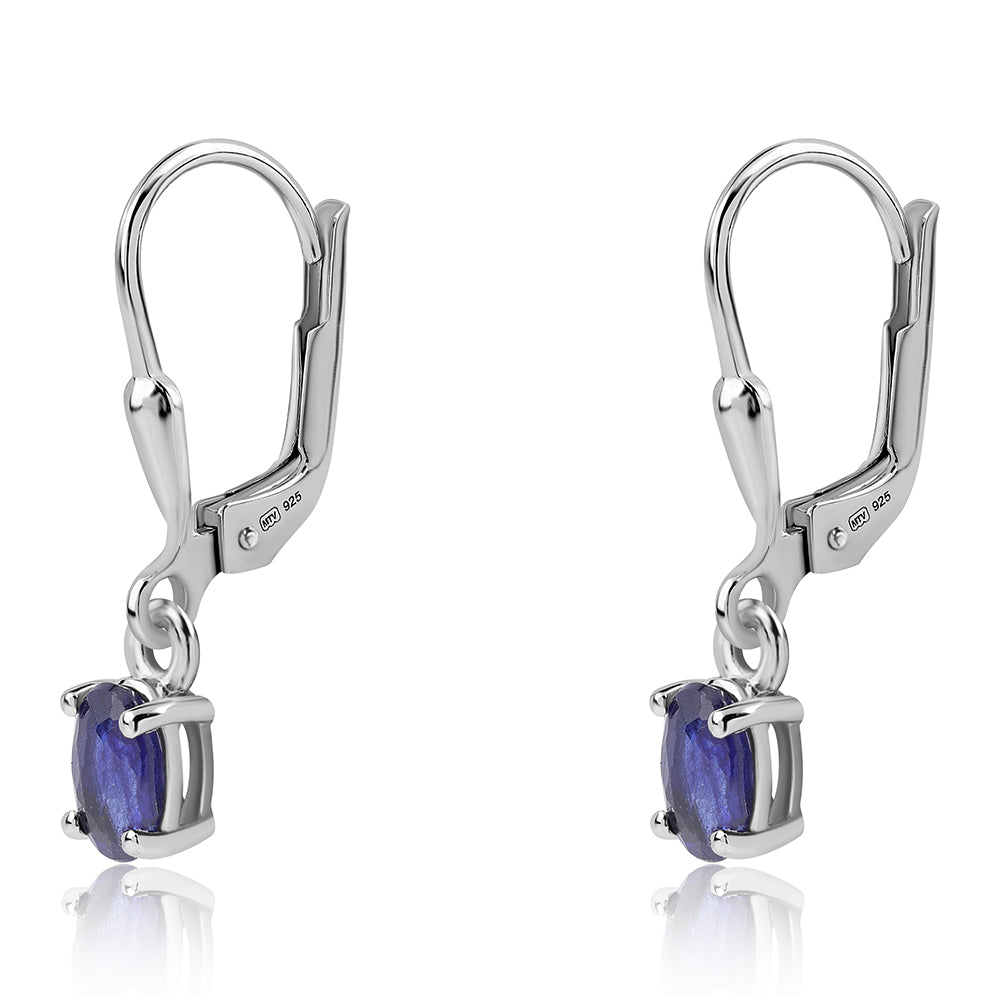 Cercei din Argint 925 ( 1.22 grame ) cu Safir Albastru Australian 1.36 Carate