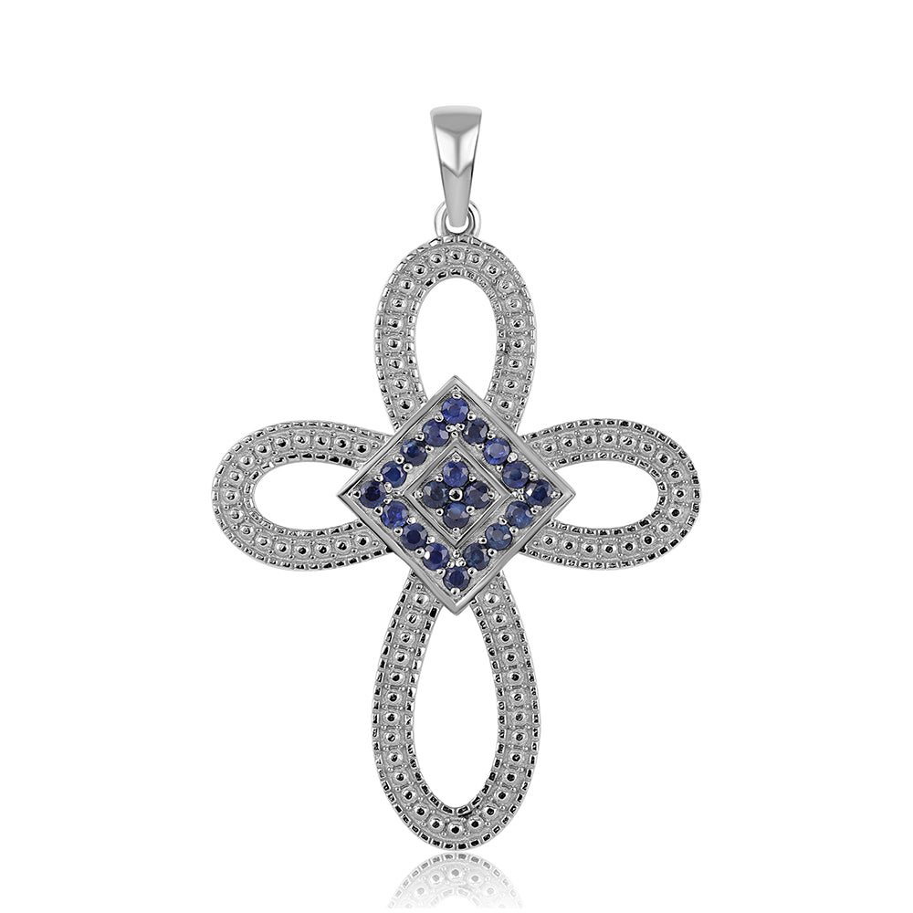 Pandantiv din Argint 925 ( 3.22 grame ) cu Safir Albastru Australian 0.3 Carate 1 