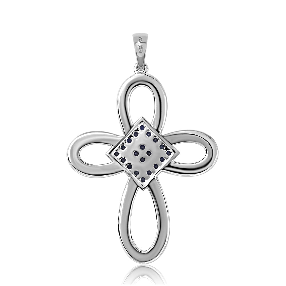 Pandantiv din Argint 925 ( 3.22 grame ) cu Safir Albastru Australian 0.3 Carate 3 