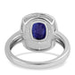 Inel din Argint 925 ( 2.92 grame ) cu Safir Albastru Australian și Topaz Alb 5.04 Carate