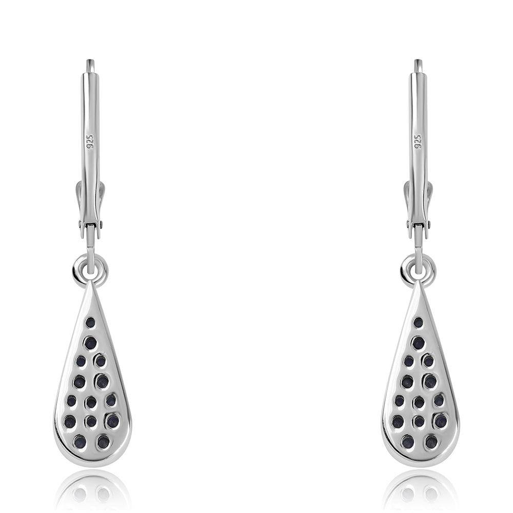 Cercei din Argint 925 ( 2.56 grame ) cu Safir Albastru Australian 0.42 Carate