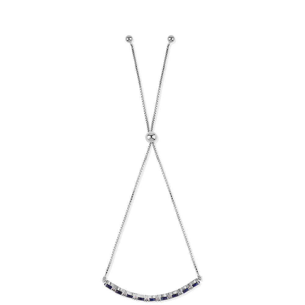 Brățară din Argint 925 ( 3.29 grame ) cu Safir Albastru Australian și Topaz Alb 3.39 Carate 3 