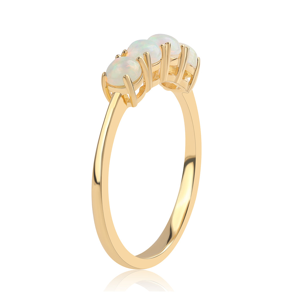 Inel din Argint 925 Placat cu Aur ( 1.89 grame ) cu Opal Etiopian Lega Dembi 0.68 Carate 3 