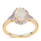 Inel din Argint 925 Placat cu Aur ( 2.56 grame ) cu Opal Etiopian Lega Dembi și Topaz Alb 1.28 Carate