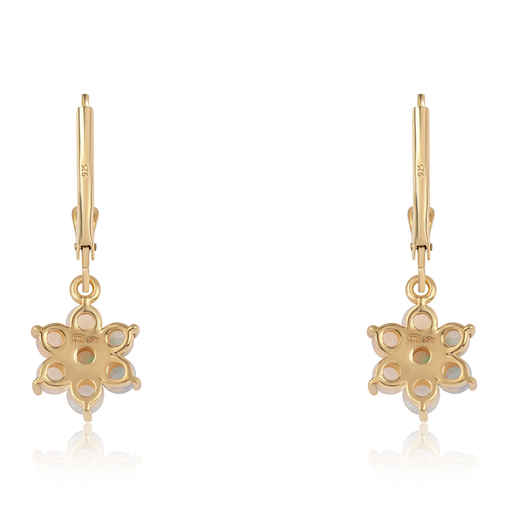 Cercei din Argint 925 Placat cu Aur ( 1.91 grame ) cu Opal Etiopian Lega Dembi 1.68 Carate