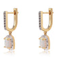Cercei din Argint 925 Placat cu Aur ( 3.43 grame ) cu Opal Etiopian Lega Dembi și Topaz Alb 1.61 Carate