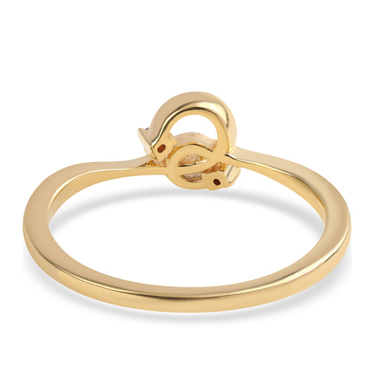 Inel din Argint 925 Placat cu Aur ( 1.62 grame ) cu Diamant Roșu 0.03 Carate