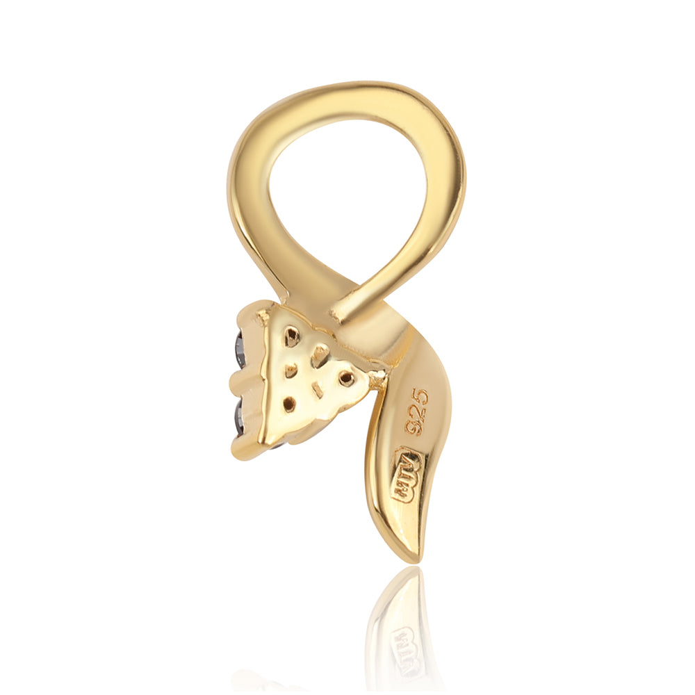 Pandantiv din Argint 925 Placat cu Aur ( 0.28 grame ) cu Diamant Roșu 0.05 Carate 3 