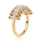 Inel din Argint 925 Placat cu Aur ( 3.47 grame ) cu Opal Etiopian Lega Dembi și Topaz Alb 1.35 Carate