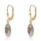 Cercei din Argint 925 Placat cu Aur ( 2.48 grame ) cu Diamant Roșu și Diamant Alb 0.34 Carate