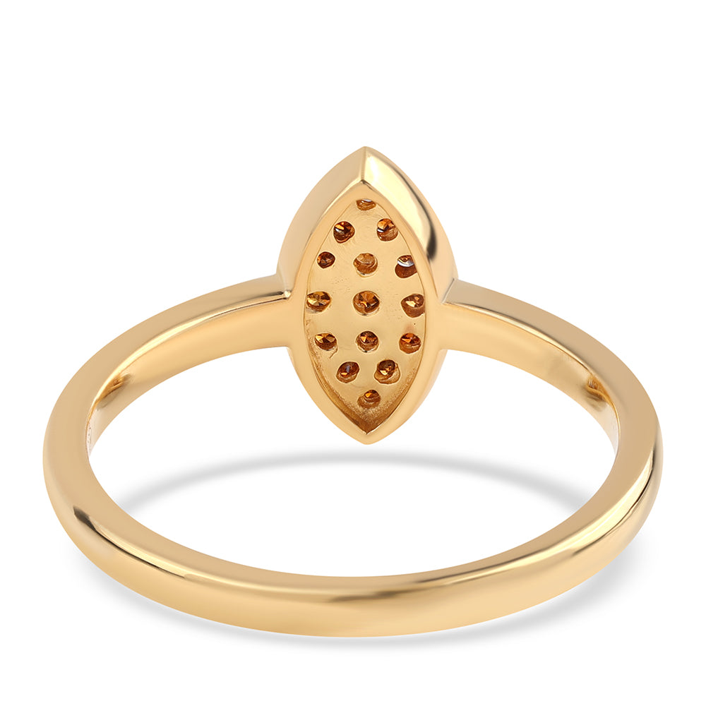 Inel din Argint 925 Placat cu Aur ( 2.11 grame ) cu Diamant Roșu 0.17 Carate 2 